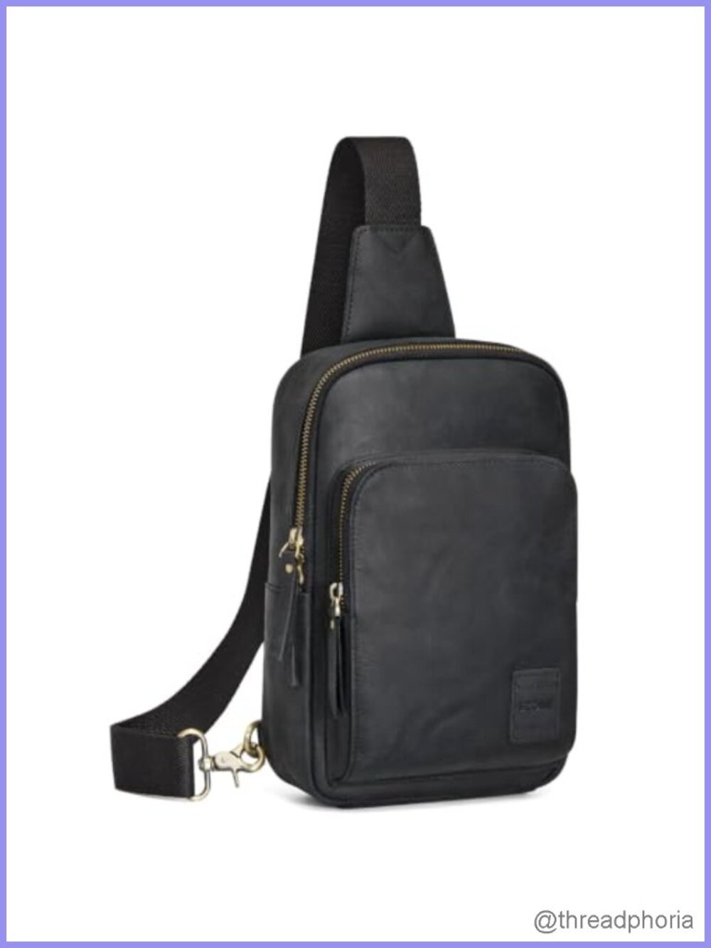 Genuine Leather Sling Bag Crossbody RFID Blocking Adjustable Strap